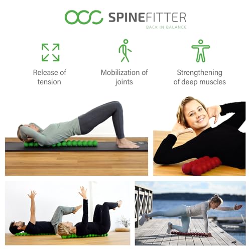 SPINEFITTER by SISSEL Green | 등 및 균형 마사지기 | 등 트레이너가 긴장과 막힘 완화 필라테스와 요가에 이상적 | 척추 휴식 | 가정 및 연습용 - color: 초록색.
