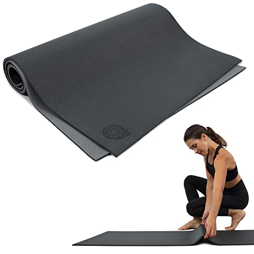 Koru Fold & Roll Yoga Mat - Patented Design, Cleaner Alternative to Traditional Yoga Mats, 6mm Thick, 7P Free, SGS Certified, 68" x 24" - color: Black / Gray