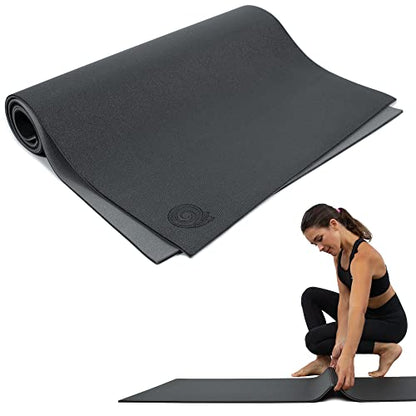 Koru Fold & Roll Yoga Mat - Patented Design, Cleaner Alternative to Traditional Yoga Mats, 6mm Thick, 7P Free, SGS Certified, 68" x 24" - color: Black / Gray