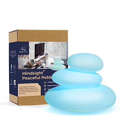 Mindsight 'Breathing Buddha' Guided Visual Meditation | 3 Modes to Slow Your Breathing & Calm Your Mind | Stress & Anxiety Relief | Wellness Gift | Adults, Kids, Classrooms | USB Rechargeable - size: Pebble