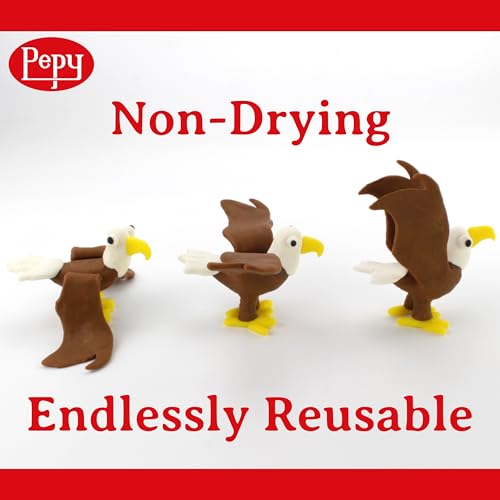 Pepy Plastilina Reusable and Non-Drying Modeling Clay; Set of 24 Bars, 1.4 Ounce Each, Perfect for Arts and Crafts Projects, Red - color: Red