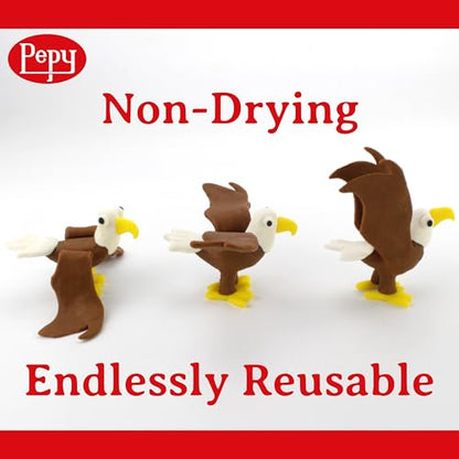 Pepy Plastilina Reusable and Non-Drying Modeling Clay; Set of 24 Bars, 1.4 Ounce Each, Perfect for Arts and Crafts Projects, Red - color: Red