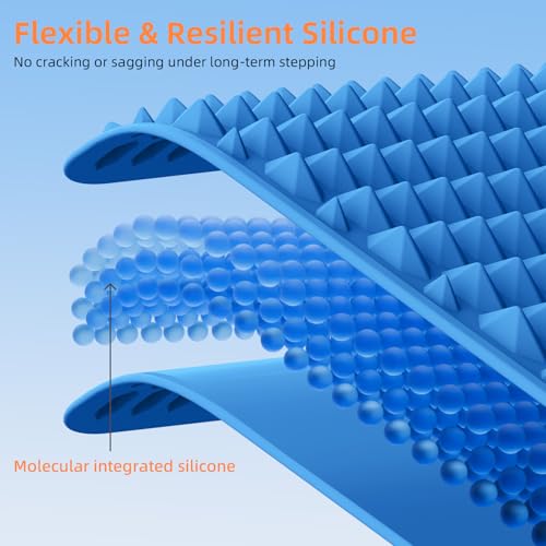 Acupressure Mat for Foot Massage, Silicone Foot Reflexology Mat | Portable Feet Mat for Plantar Fasciitis Relief and Muscle Relaxation - color: Blue