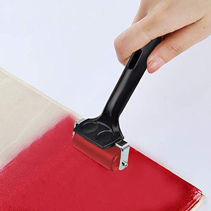 Rocutus Hard Rubber Brayer Roller,Anti Skid Tape Construction Tool for Printmaking Wallpapers Stamping Gluing Application (2.25 inch 3.8 inch 5.9 inch) - size: 2.25 inch 3.8 inch 5.9 inch