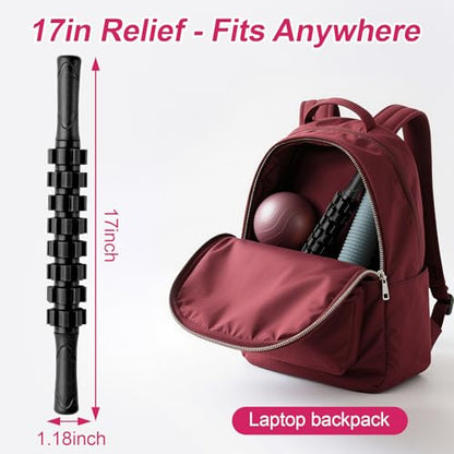 ZanLLW Muscle Roller Stick, Muscle Roller, Liposuction Massage Roller for Lymphatic Drainage, Massager Stick for Relief Muscle Soreness, Trigger Points, Help Exercise Runner Legs, Back Recovery - color: Black