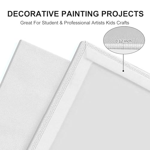 Canvas Panels 4x6 Inch 12-Pack, 10 oz Primed 100% Cotton Small Canvases for Painting, White Blank Flat Canvas Board for Oil Acrylics Watercolor & Tempera Paints - size: 4"x6", style: 12-Pack