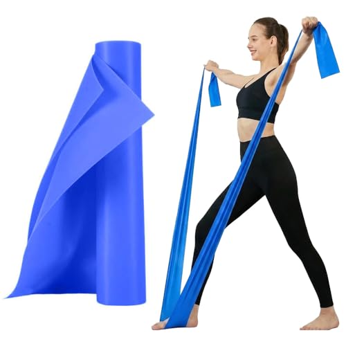 TPE Yoga Resistance Bands Flat Stretch Design Back Stretching Support for Yoga, Dance, Home Fitness and Flexibility Training - color: Blue