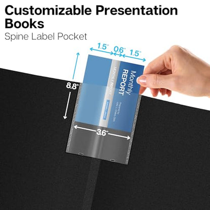 Dunwell 11x14 Binder with Sleeves (Black), 24 Pockets Display 48 Pages, Large Folder with Plastic Sleeves,11x14 Presentation Book with Protector Sleeves, Kids Art Portfolio 14x11,Clear Pages,Vertical | Clear Plastic Sleeves, Presentation Book, For Documen
