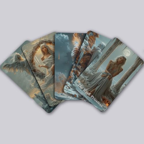 sishui Tarot Cards for Beginners with Guidebook, Winter Still Tarot Deck, 80 Oracle & Tarot Cards, 400 GSM Card Stock with Gilded Edges, Rider-Waite Based for Spiritual Guidance & Self-Discovery - color: Gray