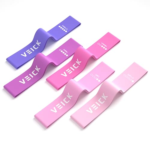 VEICK 5-Level Resistance Loop Bands Set for Strength Training & Pilates - color: Purple