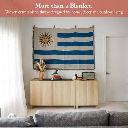 Uruguay Flag Woven Throw Blanket – Woven Not Printed – 50x70 Uruguayan Blanket for Couch, Bed or Wall – Made for Uruguayans Living Abroad - color: Uruguay