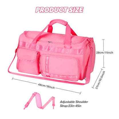 MAXTOP Large Gym Bag for Women Men Duffle Bag With Wet Dry Separation - color: Rose, style: Gym Bag