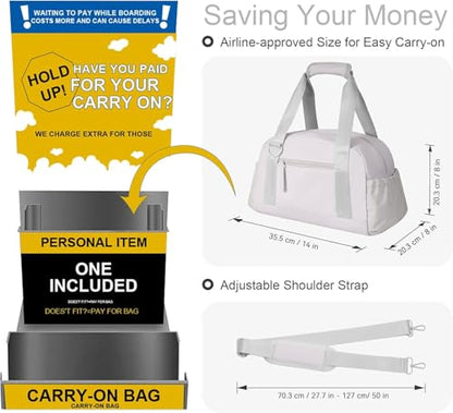 Mini Gym Bag for Women Girls Small Gym Tote Bag with Wet Compartment Waterproof Travel Duffle Bag Cute Workout Sport Bag - color: Grey-14in