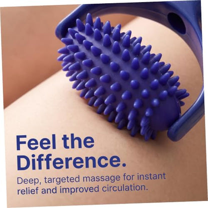 Hand Held Massage Stick Roller for Muscle Relief, Small Blue Abs PVC Massage Roller Comfortable for Full Body Use, for Yoga Enthusiasts and Sedentary Individuals