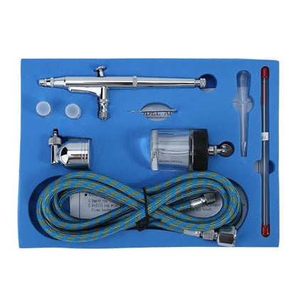 Anu Limen Dual Action Gravity Feed Airbrush Kit, 0.2/0.3/0.5mm Needle Nozzle Sprayer with 7ml/22ml Cups for Model Paint, Nails