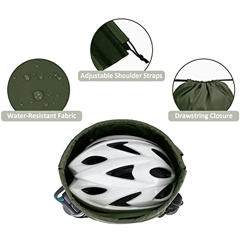 WANDF Drawstring Backpack, Gym String Bag with Shoulder Pad - color: M, Dark Green, size: Medium