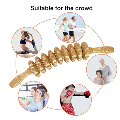 Curved Wood Massage Roller Stick for Muscle Relief & Cellulite Reduction - color: White