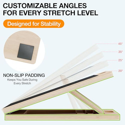 TEMI Slant Board for Calf-Stretching - Wooden Incline Wedge Stretcher for Squats, Foot & Ankle Mobility, Portable Fitness Equipment, Balance Block for Heel Stretch - style: Slant Board