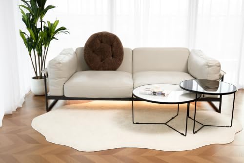 Floor Pillow, Large Meditation Sitting Cushion with Handle | for Tatami, Living Room, Yoga Use for Adults and Kids (1, Round, Brown, 22" x 22" x 6") - color: Round, Brown