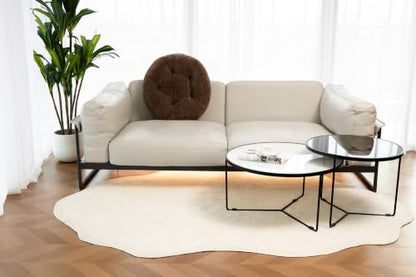 Floor Pillow, Large Meditation Sitting Cushion with Handle | for Tatami, Living Room, Yoga Use for Adults and Kids (1, Round, Brown, 22" x 22" x 6") - color: Round, Brown