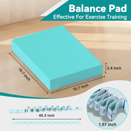 Large Thick Balance Pad Non-Slip Stability Trainer Yoga & Pilates - color: Tiffany