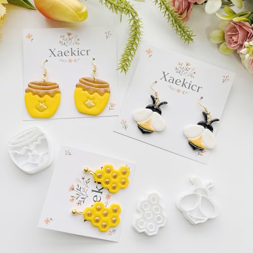 Bee Theme Polymer Clay Cutters Set – Molds, Clay Cutters for Polymer Clay, Clay Earring Tools - color: J color