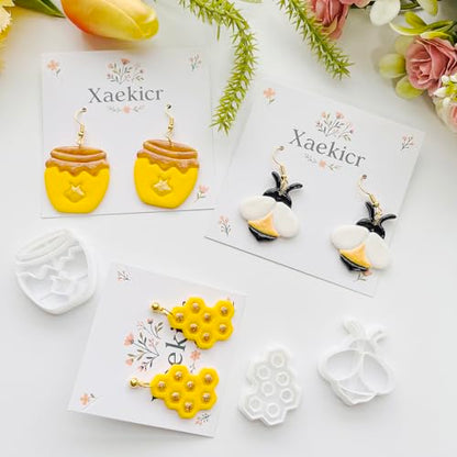 Bee Theme Polymer Clay Cutters Set – Molds, Clay Cutters for Polymer Clay, Clay Earring Tools - color: J color