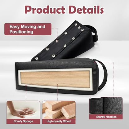 LILXIU 2 PCS Pelvic Blocks Sacral Wedge with Non Slip Bottom & Handle, Pelvic Block for Pelvic Positioning Support, Physical Therapy Positioning Wedges, Black