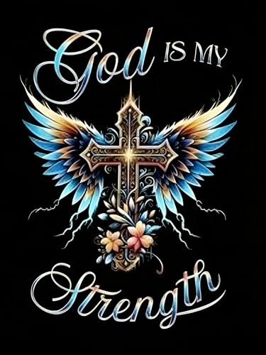 Diamond Art Kits for Adults,Christian Cross Diamond Painting Kits for Adult | Religious God Stress Relief Full Round Drill Heartfelt DIY Gift Strong Adhesive Wall Decor HD Canvas 11.8x15.7in 30x40cm - color: Cross, size: 11.8x15.7 in(30x40 cm)