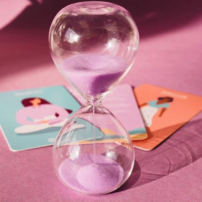 Gift Republic Mindful Minutes Meditation Cards and 5 Minute Sand Timer Calming Meditation Gift Mindfulness Self-Care Affirmation Anxiety Relief Gift