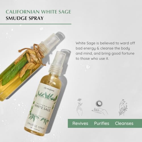 White Sage Smudge Spray for Spiritual Cleansing, Aromafume - color: White Sage