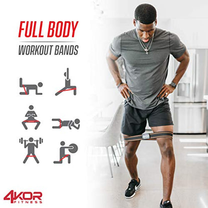 4KOR Fitness Resistance Loop Band Set, Perfect for Crossfit, Yoga, Physical Therapy, and Booty Building - color: 2 Inch Hip Bands 3 Piece Set/ Grippy/ Medium