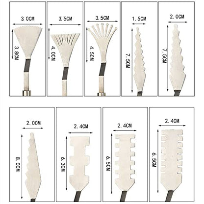 9 Pcs Flower Art Scraper Texture Knife Art Palette Knife Special-shaped Scraper Oil Painting Acrylic Paint Tool for Art Students