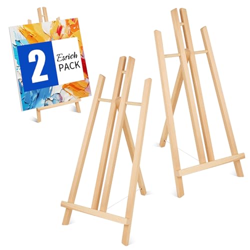 ESRICH 2PCS 17 Inch Tabletop Easels, Easel Stand for Painting | Tripod, Painting Party Easel, Kids Student Desktop Easel for Painting, Paint Easel for Canvas Paint - style: 2