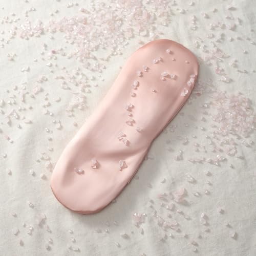Weighted Eye Pillow with Rose Quartz Fill, Silk Satin Sleep Mask, Meditation & Yoga Eye Cover, Light-Blocking Eye Mask for Rest, Relaxation & Mindful Use - color: Pink