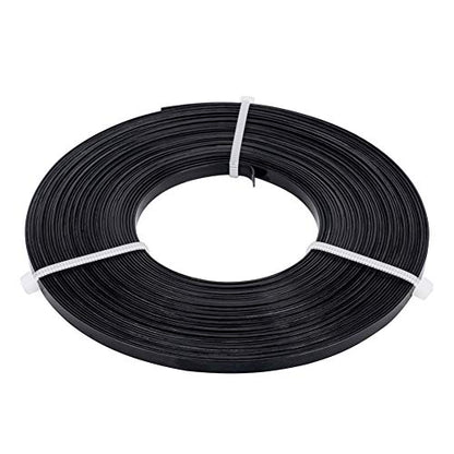 BENECREAT 32 Feet 18 Gauge Aluminum Wire, 5mm Wide Flat Jewelry Craft Wire for Bezel, Sculpting, Armature, Jewelry Making - Black - color: Black, size: 5mm