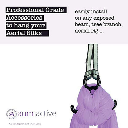 Aerial Silks Starter Kit, 9 Yards, Aerial Yoga Hammock, Hardware - color: Descender