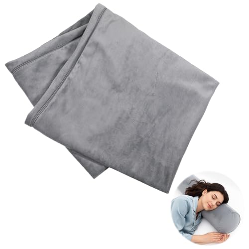 TIESOME Round Body Pillow Cover,7.9 x 47 Inch Round Bolster Body Pillow Case Soft Long Full Body Pillowcase with Zipper for Bedroom (Note: This Purchase is for a case only)