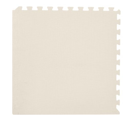 We Sell Mats 1/2" Thick Multipurpose EVA Foam Exercise Floor Mat, Interlocking Tiles, Anti-Fatigue for Home or Gym, 24 in x 24 in, 6 Tiles, Cream - color: Cream, style: 24 Square Feet (6 Tiles)