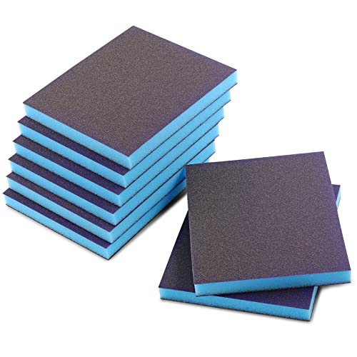 8Pcs 180 Grit Sanding Sponge, Jamiikury Fine Sanding Blocks Washable and Reusable, Wet Dry Sandpaper Sponge for Wood Metal FurniturePaint and Drywall - size: 180 Grits