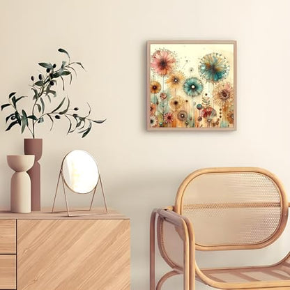 Shouruihua Diamond Painting Kits for Adults, Dandelion Diamond Art Kits | Flower Gem Art, Diamond Dotz Kits, Diamond Dots, Wall Art, Adult Crafts, Full Round Drill Diamond Painting Kits, 11.8x11.8 in - color: Dandelion