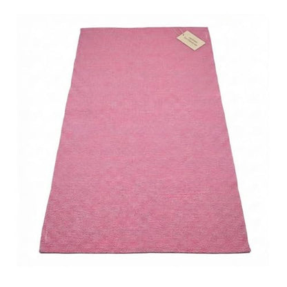 LFH Home Handmade Cotton Yoga Mat Cotton Rug picnic mat For Exercise, Workout, Fitness - Perfect Heavy Quality Eco Friendly Natural Cotton Woven Reversible Yoga Mats for Men & Women - 72x26 Inch. - color: Pink