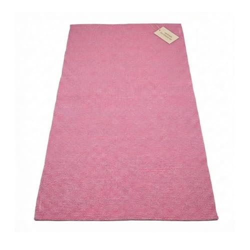 LFH Home Handmade Cotton Yoga Mat Cotton Rug picnic mat For Exercise, Workout, Fitness - Perfect Heavy Quality Eco Friendly Natural Cotton Woven Reversible Yoga Mats for Men & Women - 72x26 Inch. - color: Pink