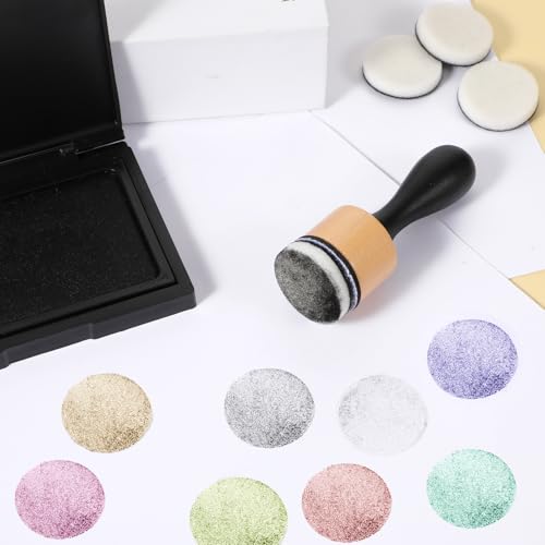 Guduling 13 Pcs Mini Ink Blending Tool,with 12 Pcs Brush for Ink Pad | Ink Blending Brushes,Flat Head Round Ink Blending Tool for Scrapbooking Painting Drawing Art Supplies Distressing
