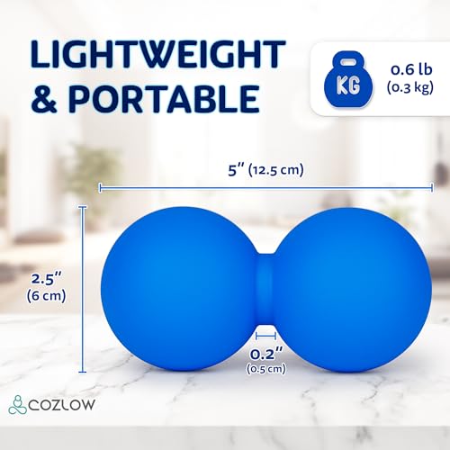 COZLOW Peanut Massage Ball - Deep Tissue Therapy, Pain Relief - Cobalt Blue - color: Cobalt Blue
