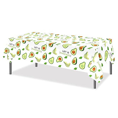 1Pc Avocado Party Plastic Tablecloth 54 x 87 Inch Long Rectangular Table Cover for Buffet, Fruit Birthday Party Holiday Dinner Picnic or Tablecloth for Kitchen Event Use - color: Avocado