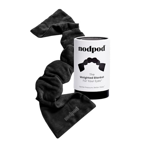 nodpod Patented Gentle Pressure Sleep Mask, Weighted Eye Mask | Patented Light Blocking Design for Sleeping, Travel & Relaxation, Bead Filled, Machine Washable, BPA-Free, Black Onyx - color: Black Onyx Cotton