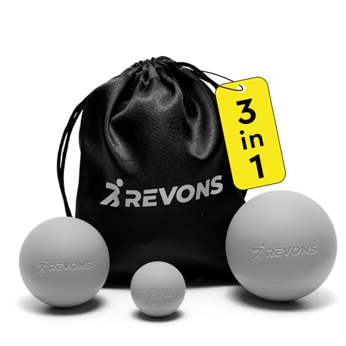 3 in 1 Massage Ball Set - Lacrosse Balls for Myofascial Release, Back Pain Relief, Face Fitness, Trigger Points, Yoga, Physical Therapy, Muscle Recovery and Soft Deep Tissue Massage (Gray) - color: Gray