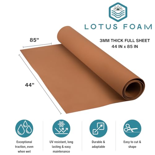 LotusFoam EVA Foam Sheet 3mm – 44"x 85" Craft Foam for Cosplay, Costumes & DIY, High Density 130 kg/m3, Heat Shapeable, Paintable, 35 Colors (Copper) - Copper - color: Copper