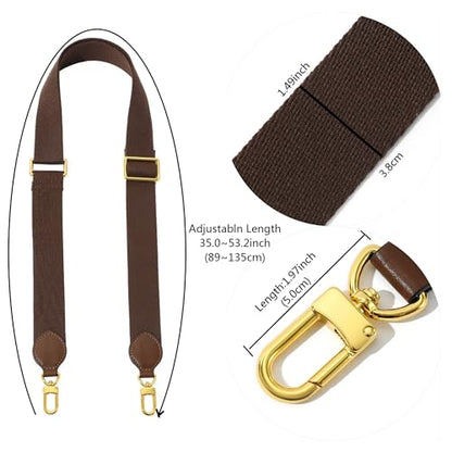 Solid Color Canvas Purse Strap Handbag Strap Adjustable Replacement Cross Bands - color: Coffee